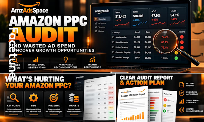 audit amazon PPC account, find wasted ad spend and provide a strategy