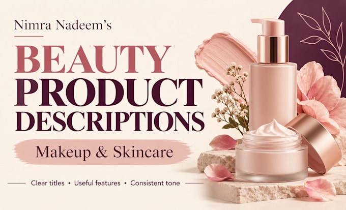 write product descriptions for makeup and skincare listings
