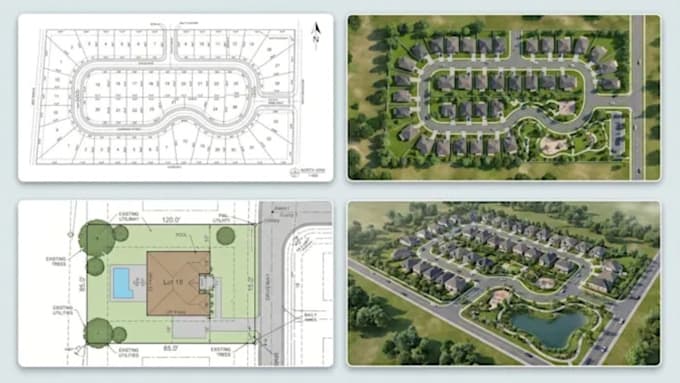 design a 2d and 3d subdivision site plan