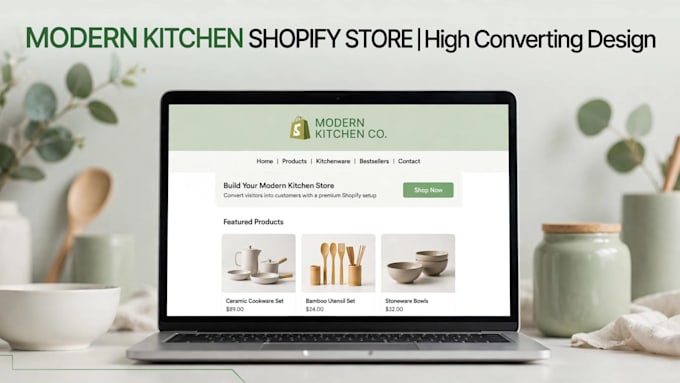 design a modern kitchen shopify store kitchenware shopify website