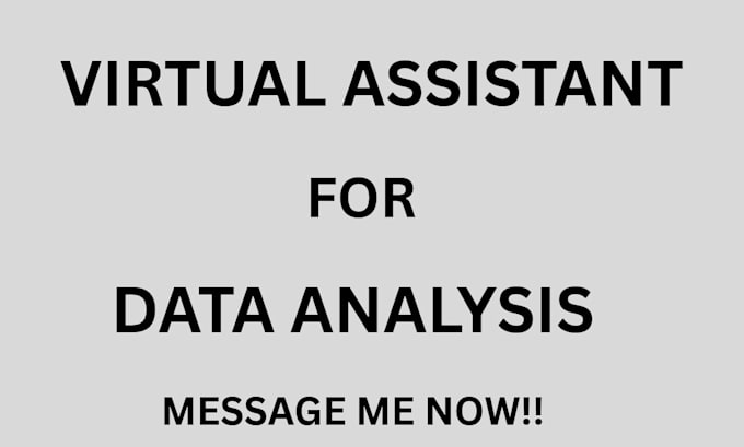 be your virtual asistant or data entry and analysis