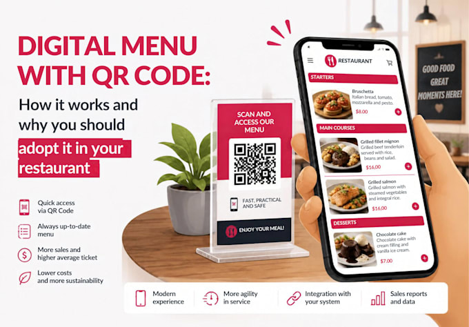 create a digital menu with qr code