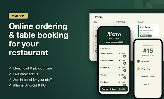build an ordering and table booking app for your restaurant