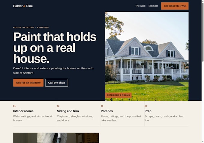 build a same day one page website