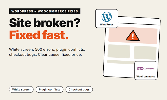 fix wordpress and woocommerce errors, bugs and white screen