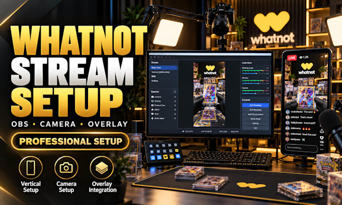 setup whatnot livestream with obs camera and overlay