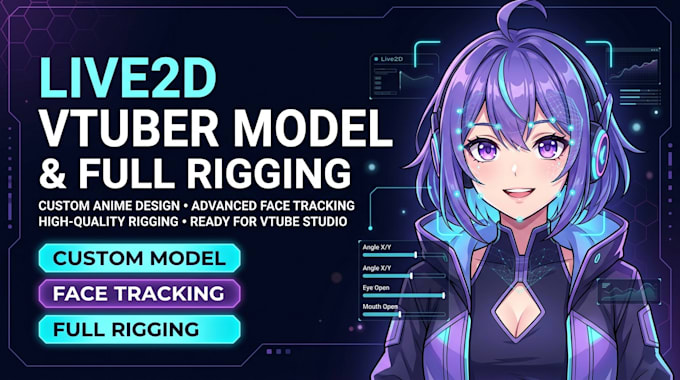 design custom live2d vtuber model anime face tracking and full live2d rigging