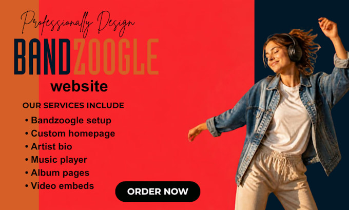 design create professional bandzoogle website or store for artists