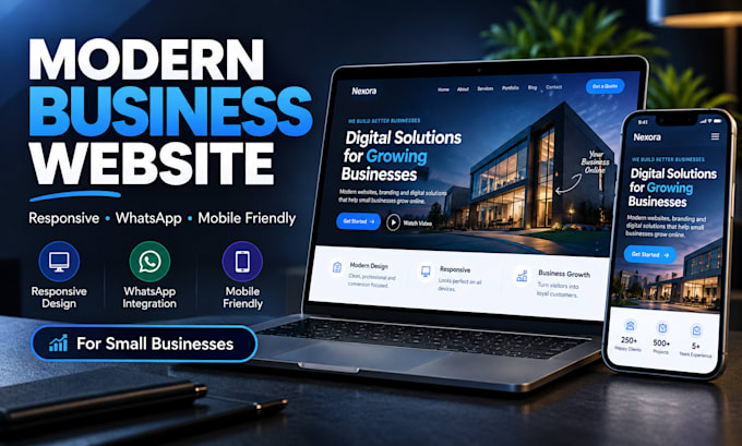 build a responsive business website with whatsapp