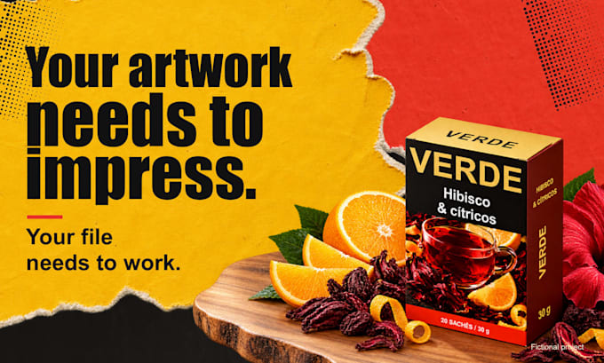 apply your artwork to your supplied packaging dieline