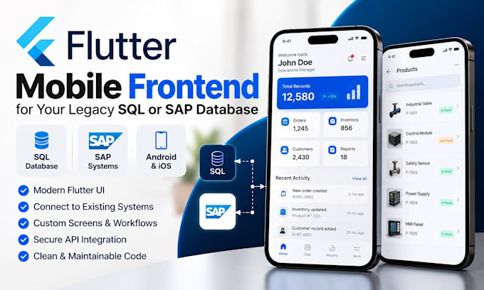 build a custom flutter mobile frontend for your legacy sql or sap database
