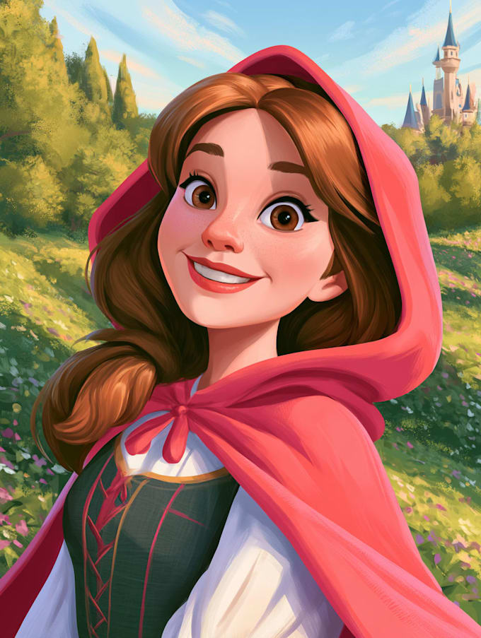 create a disney cartoon illustration