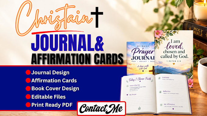 design a christian prayer journal and bible affirmation cards