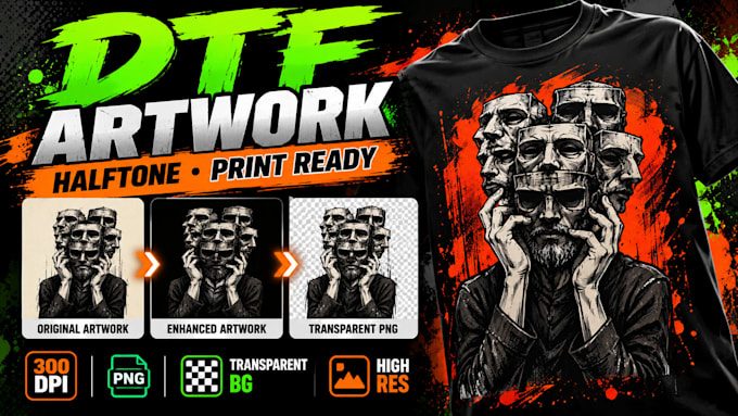 create professional dtf artwork and halftone designs