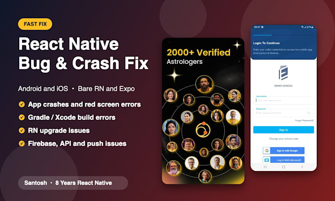 fix bugs, crashes and build errors in your react native app