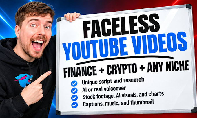 create a faceless explainer video for finance or any niche