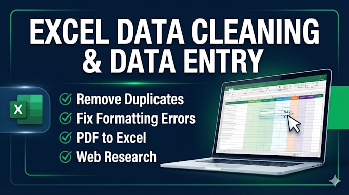 do excel data cleaning, formatting, and deduplication