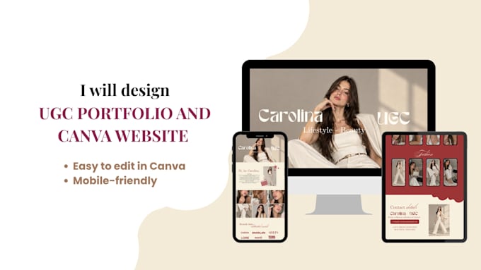 design a ugc portfolio website in canva