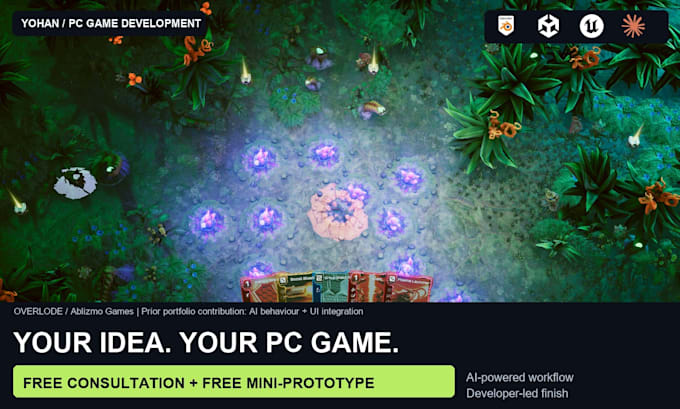 build a complete PC game with ai and polished custom visuals