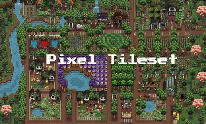 create pixel art tileset rpg game asset 2d sprite sheet top down pixel tilemap