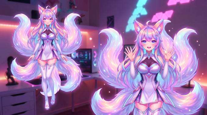 create live2d vtuber model rigging, anime vtuber