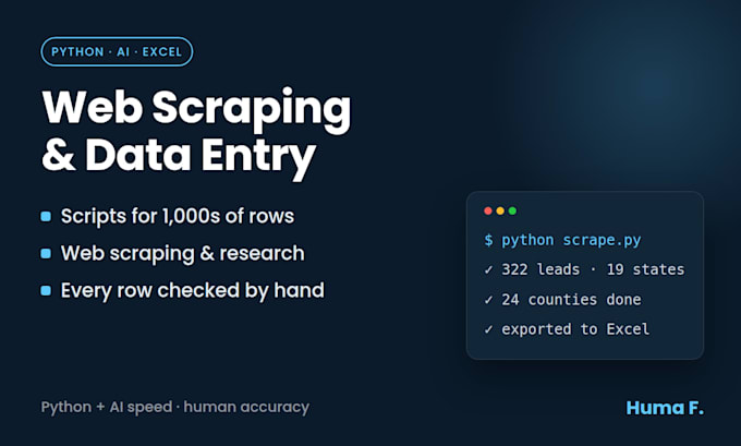 do web scraping and ai data entry to excel