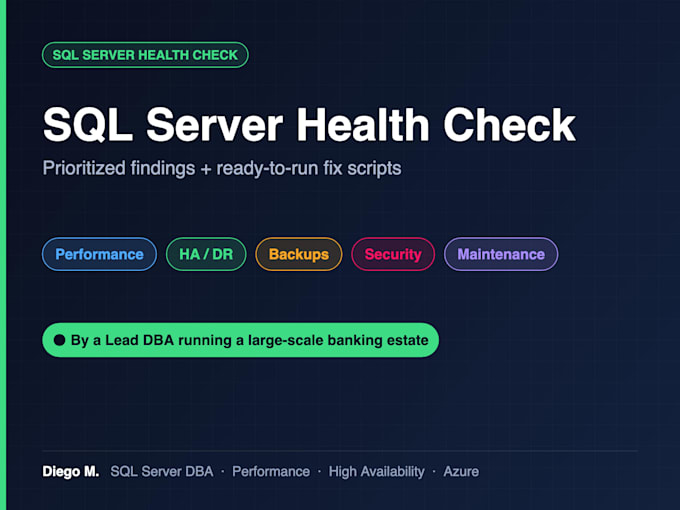 do a sql server health check with a prioritized remediation plan