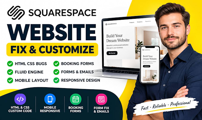 fix squarespace website html css bugs fluid engine mobile layout booking forms