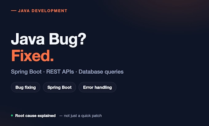 fix java bugs and errors in your spring boot application