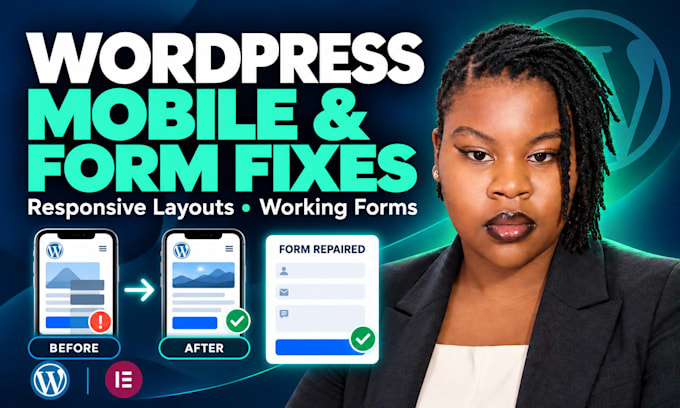 fix wordpress mobile layout issues and contact