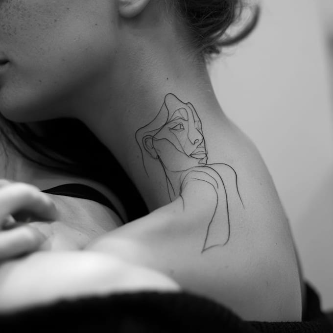 create custom minimalist fine line and dark tattoo art