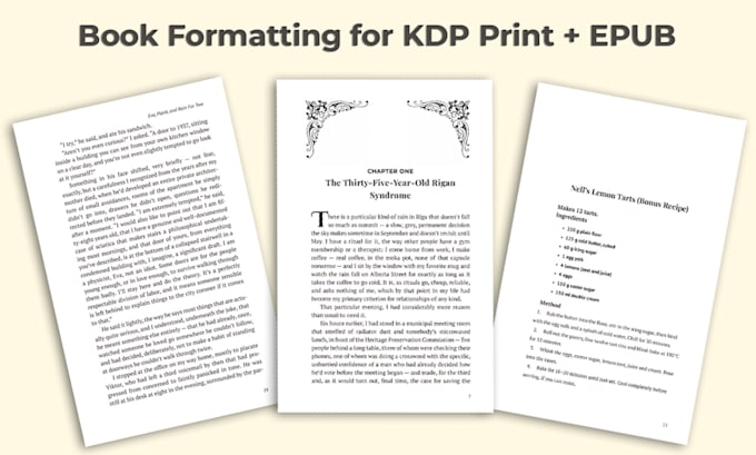 format your book for amazon KDP print and epub