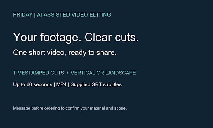 trim and format your short video using your cut list