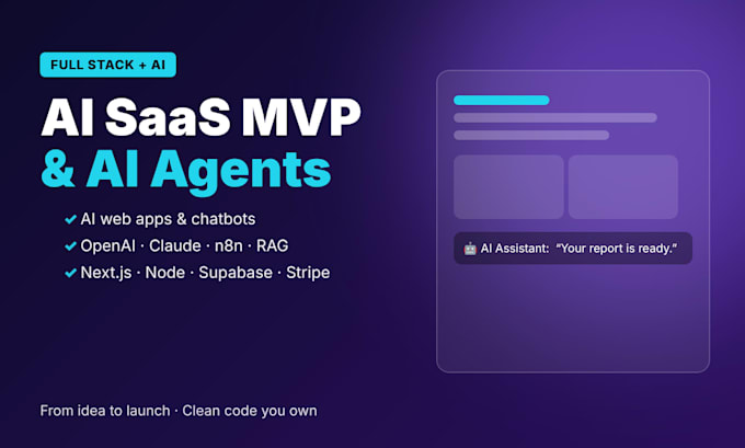 build your ai saas mvp, ai web app and ai agents