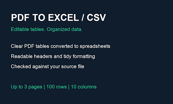 convert PDF tables into excel or CSV