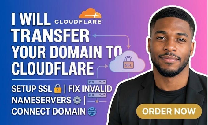 transfer domain to cloudflare setup SSL fix invalid nameserver connect domain