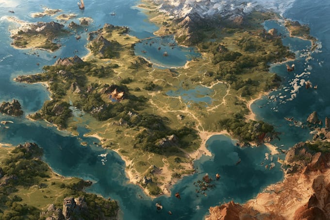 do fantasy map illustration for map