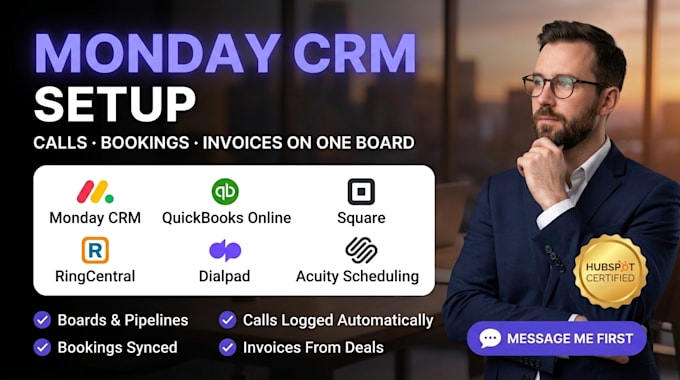 monday crm setup quickbooks online square ringcentral dialpad acuity scheduling