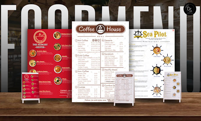 design a professional restaurant menu and digital menu
