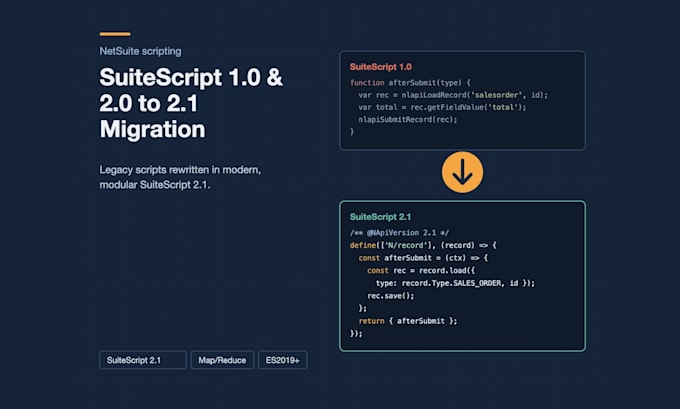 migrate your legacy netsuite suitescript to the latest suitescript version