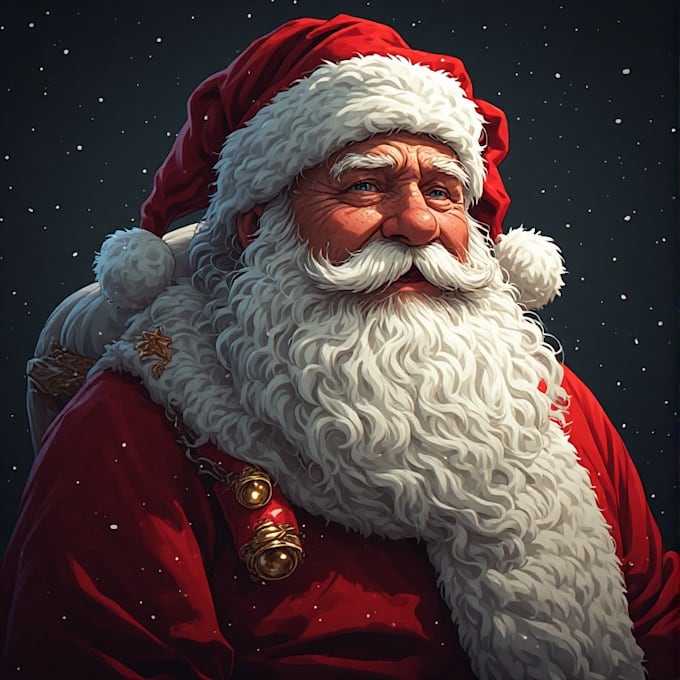 draw a professional santa portrait for christmas