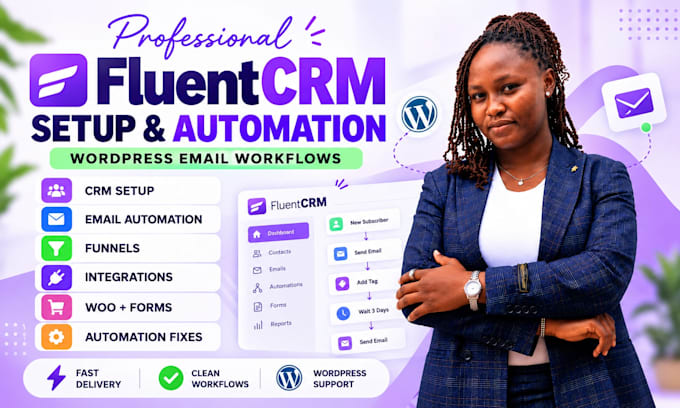 setup fluentcrm automation and wordpress email marketing workflows