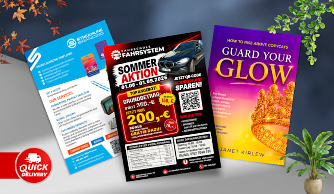 design flyer, poster, sales sheet, sell sheet, rack