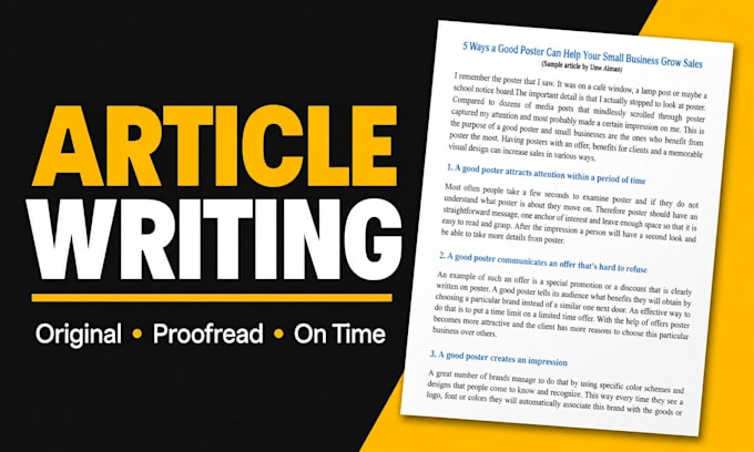 write original articles and blog posts for your website
