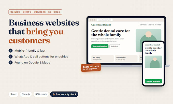 build a professional mobile friendly website or web app for your business