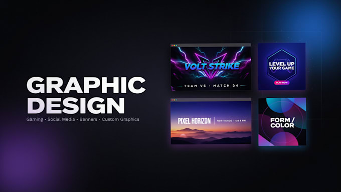 create custom graphics for social media, gaming and more