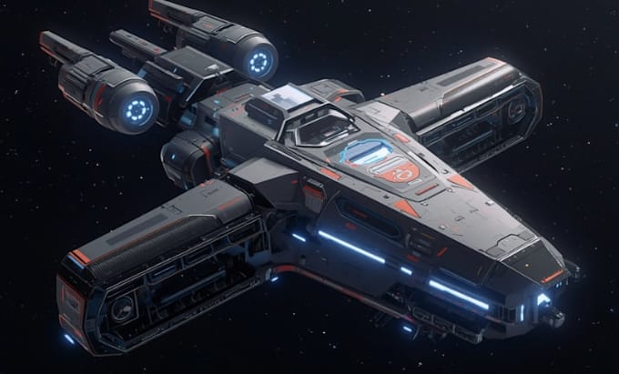 create custom 3d spaceship spacecraft and starship models 3d game asset