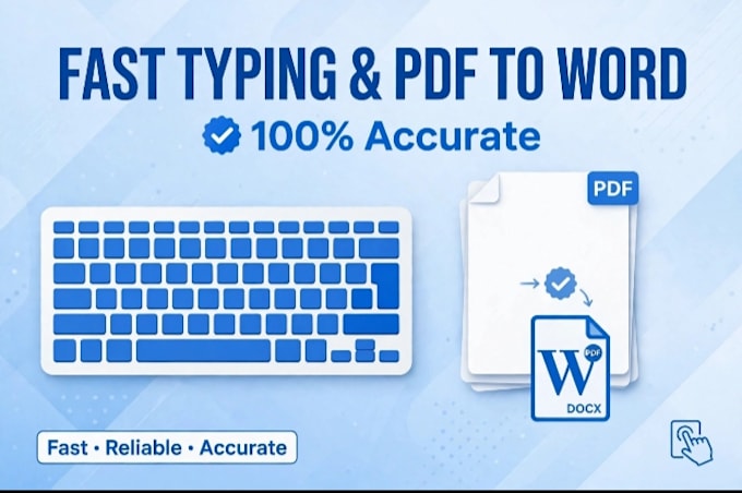 do fast ms word  typing ,data entry