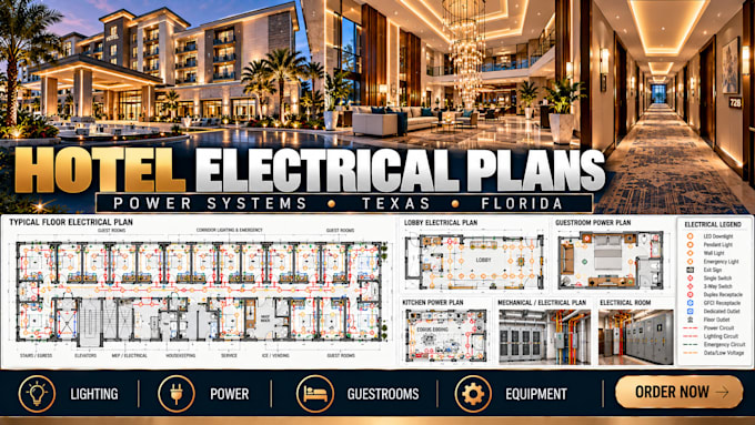 design hotel electrical plans and power systems in texas, florida