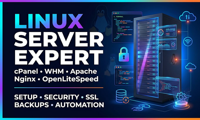 configure, manage and troubleshoot linux servers, cpanel, whm, apache, nginx